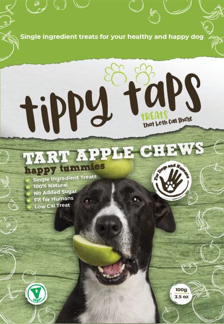 ganado Alexander Graham Bell Requisitos Snacks Tippy Taps Manzana Verde | Ole tus huellas
