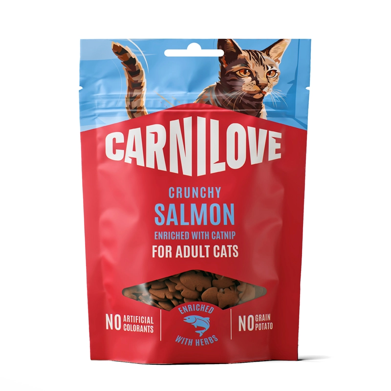 Snacks crujientes Carnilove Salmón y Catnip para Gatos