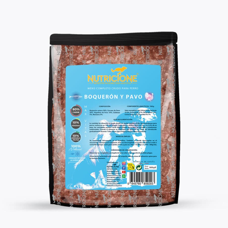 Menú Barf Pescado y Pavo Nutricione