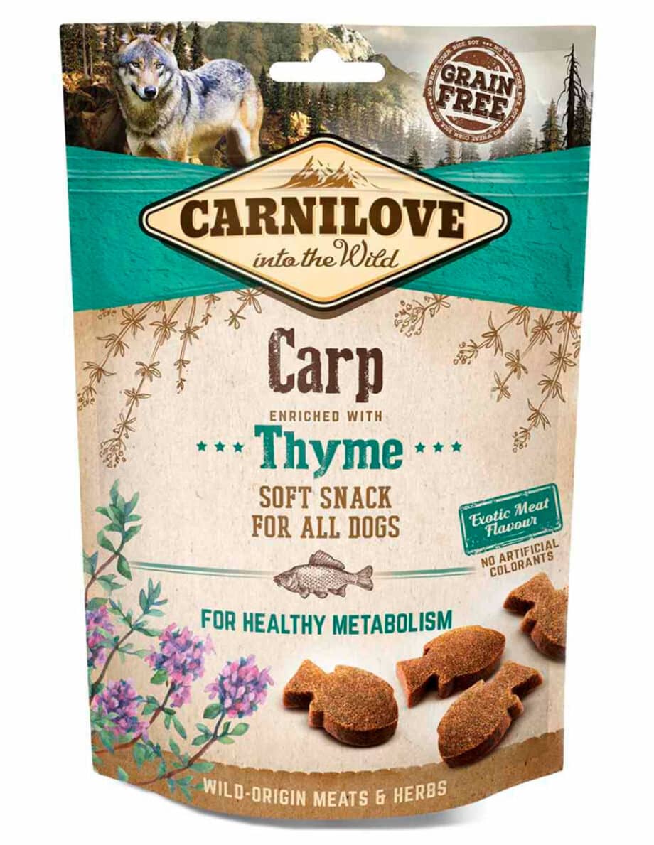 Snacks Carnilove tiernos Carpa y Tomillo para Perros