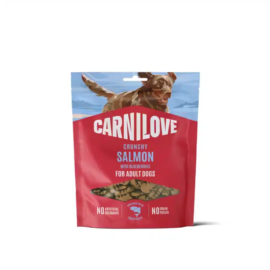 Snacks crujientes Carnilove Salmón y Arándanos para Perros