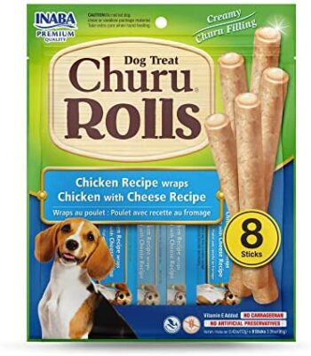 Churu Rolls para perros - Snack Semihúmedo Pollo y Queso