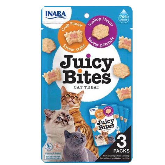 Juicy Bites para gatos - Bocados de Cangrejo y Vieiras