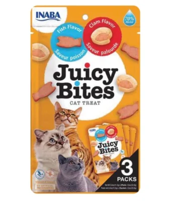 Juicy Bites para gatos - Bocados de Pescado y Almejas