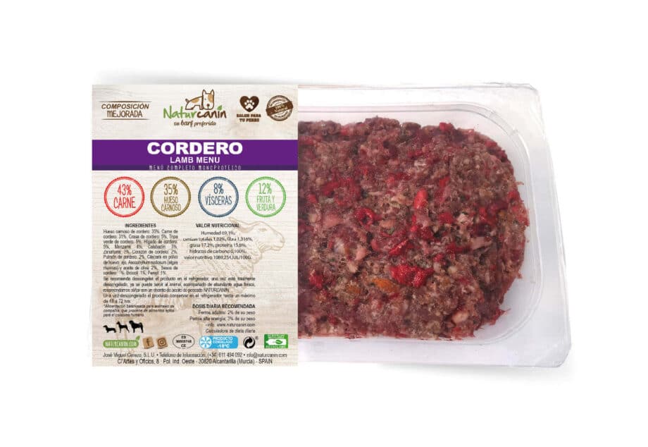 BARF Naturcanin Cordero - 500 gramos