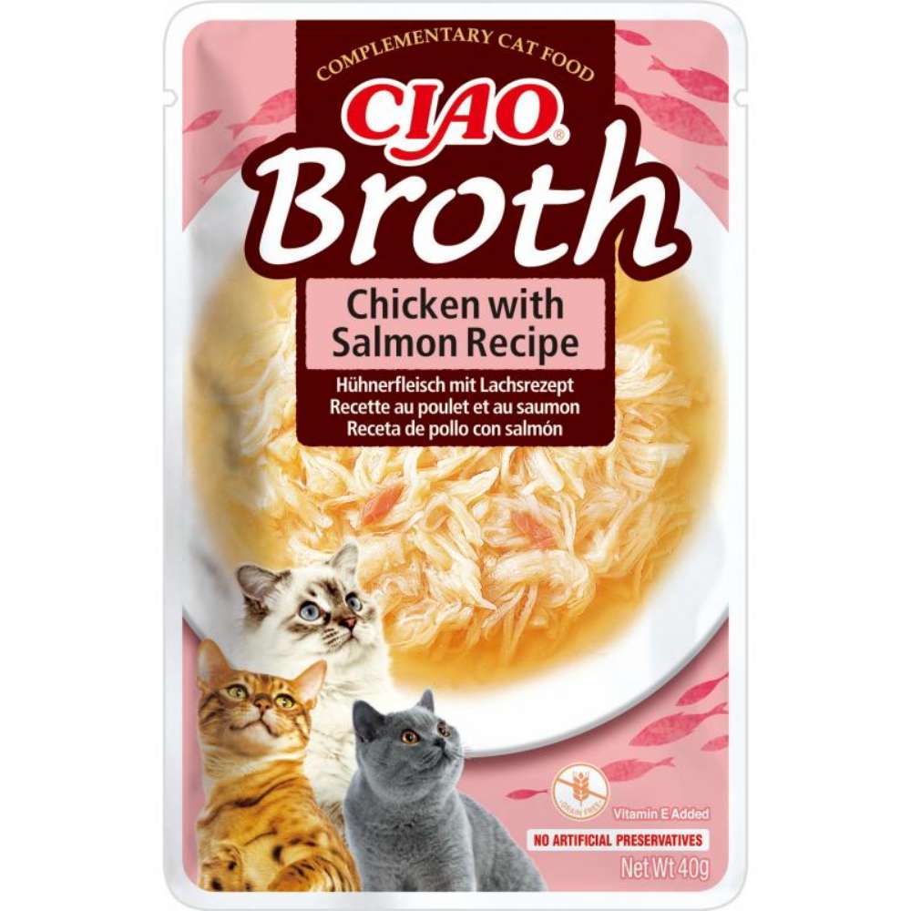 Inaba Ciao Broth Caldo con Pollo y Salmón desmigados