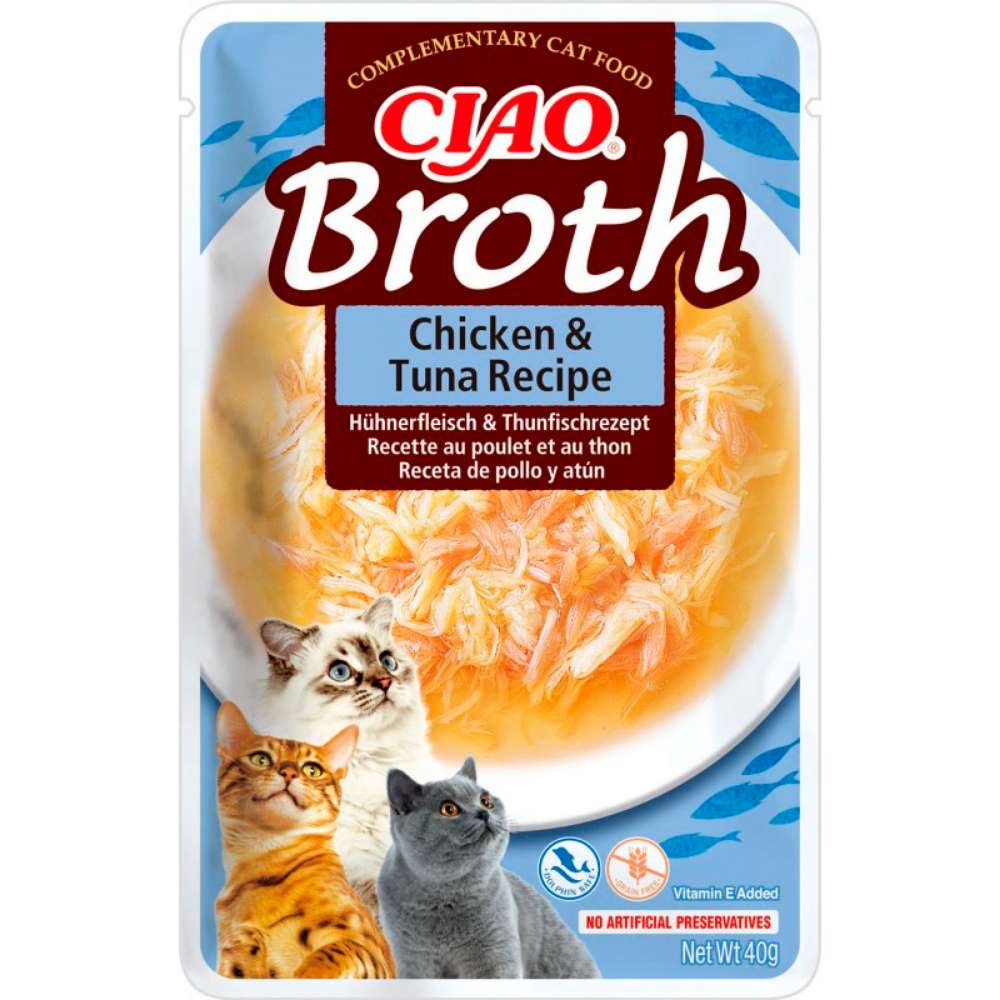 Inaba Ciao Broth Caldo con Pollo y Atún desmigados