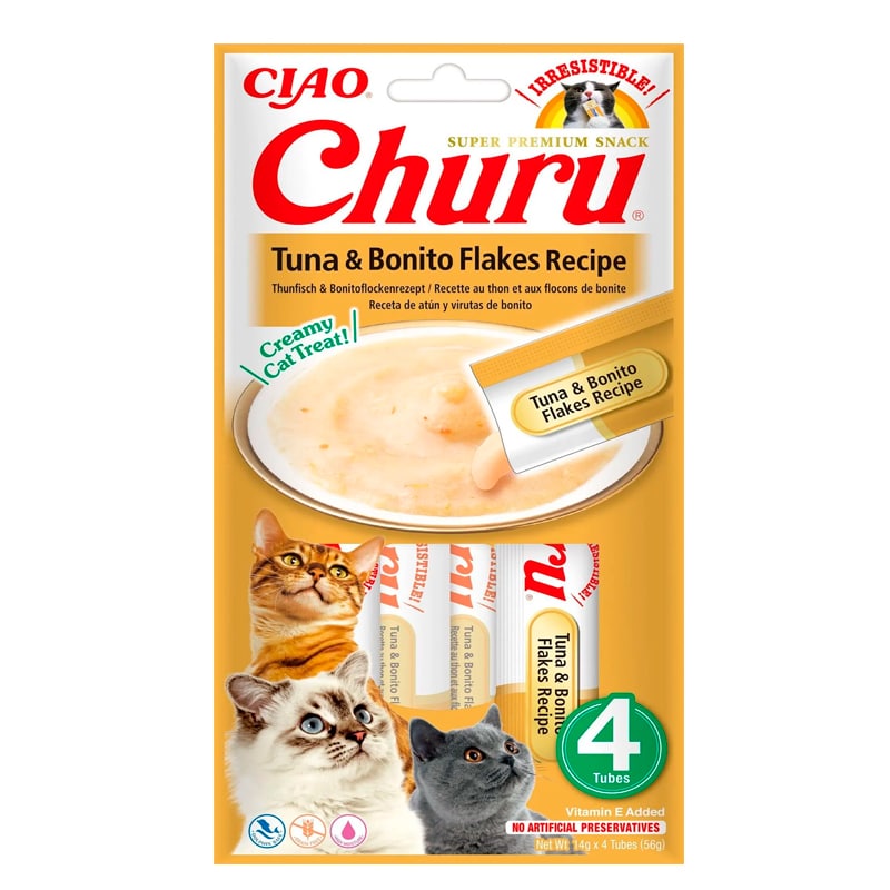 Inaba Churu Atún con Virutas de Bonito para gatos