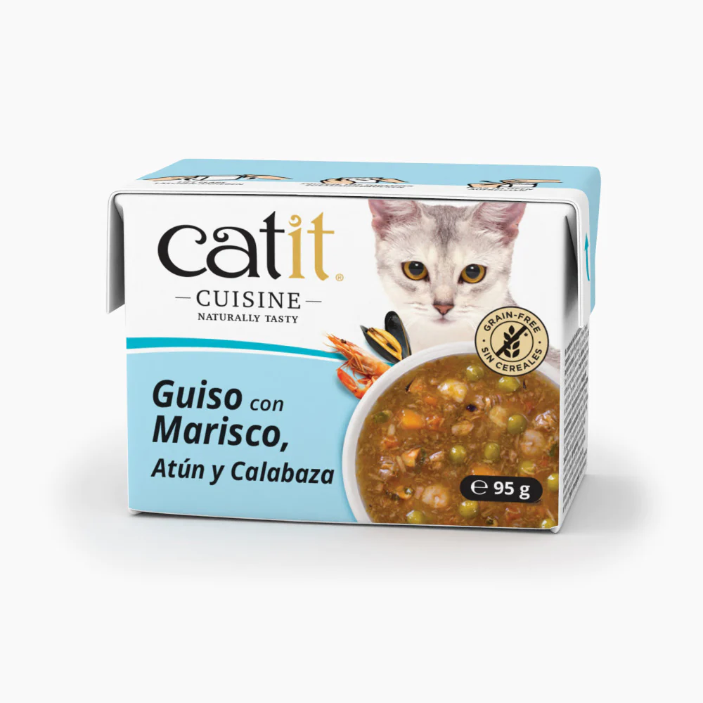 Guiso para gatos Catit Cuisine - Marisco con Calabaza