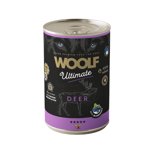 Lata Woolf Ultimate Lata Pate de Ciervo con Arándanos para Perros