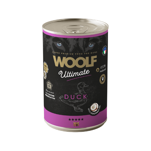 Lata Woolf Ultimate Lata Pate de Pato con Coco para Perros