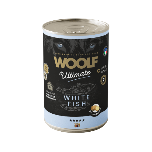 Lata Woolf Ultimate Lata Pate de Pescado Blanco Perros