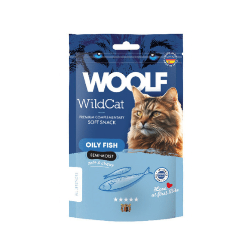 Snacks Semihúmedos Woolf Wildcat de Pescado para Gatos