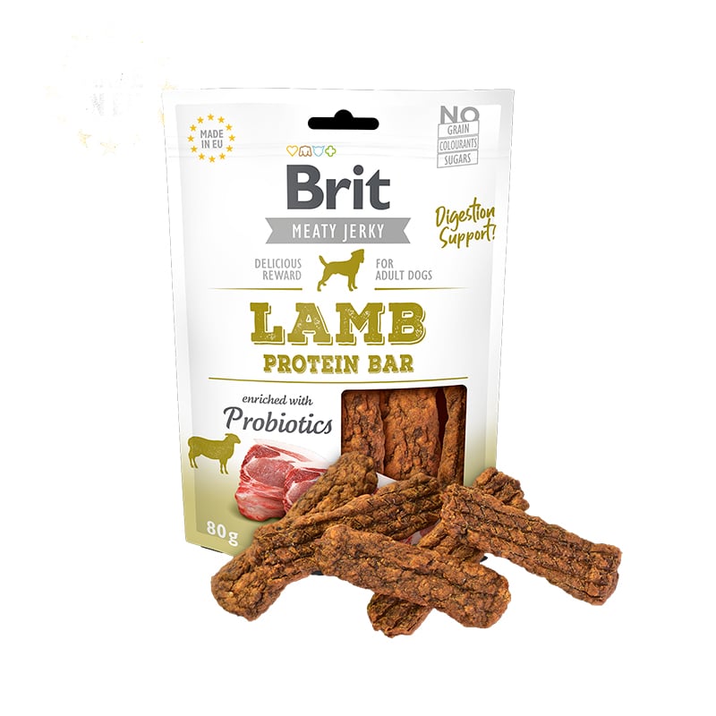 Brit Jerky - Barritas crujientes de Cordero con Probióticos