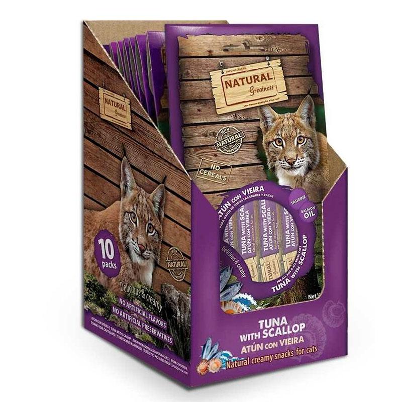 Natural Greatness Snack Crema de Atún con Vieira para Gatos