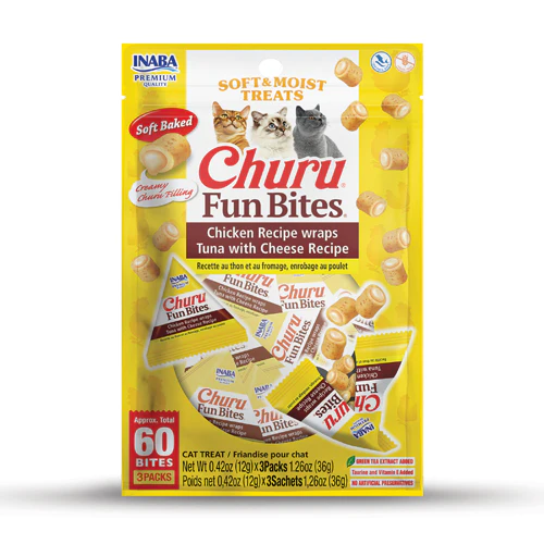Inaba Churu FUN Bites Pollo con Atún y Queso para gatos