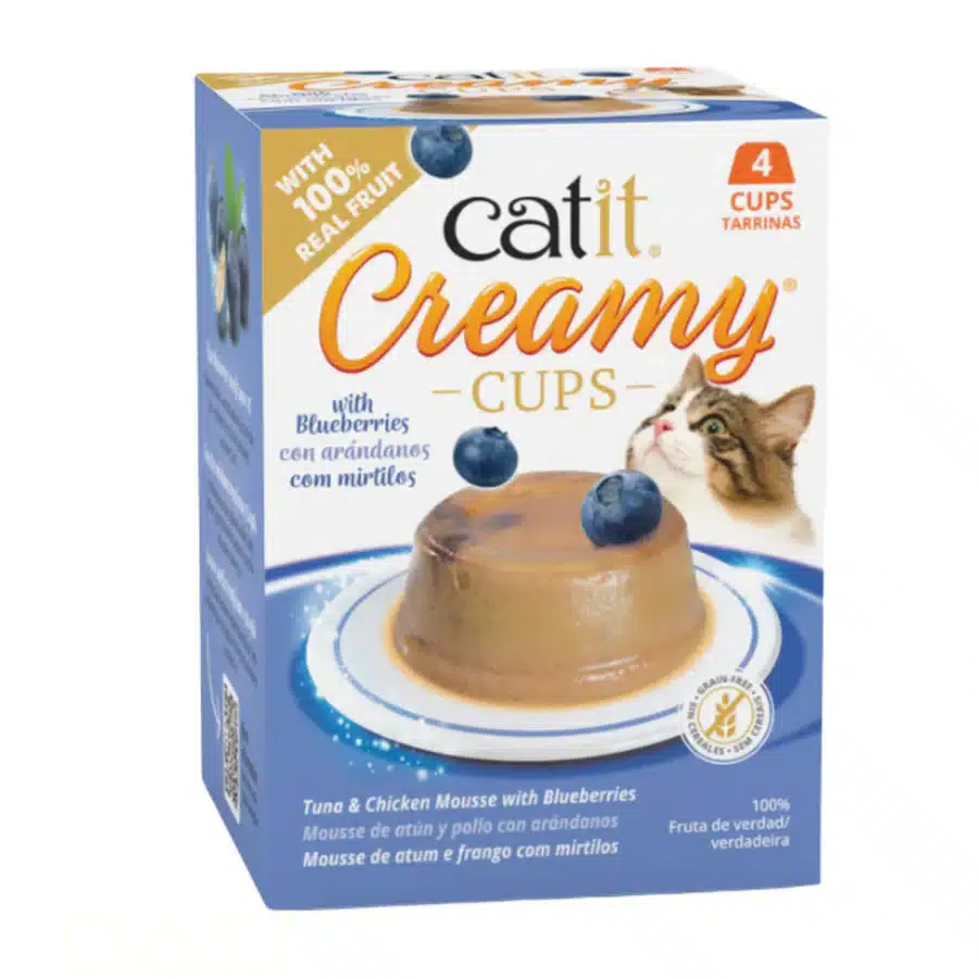 Mousse Catit Creamy CUPS - Atún y Pollo con Arándanos