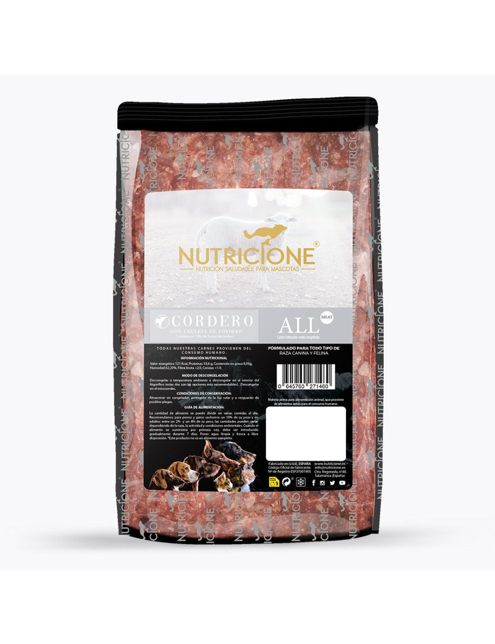 Nutricione - BARF Carne de Cordero (con hueso)