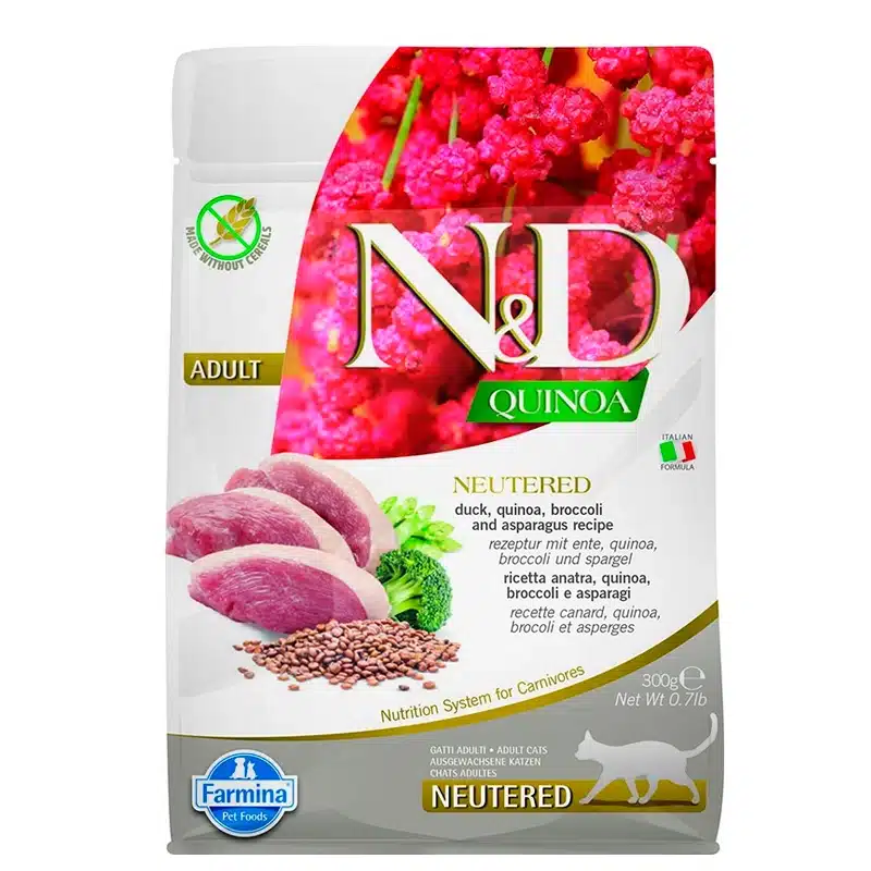 Farmina-ND-Grain-Free-Adult-Feline-Quinoa-Pato-Esterilizado Farmina ND Cat Quinoa Neutered Pienso para gatos esterilizados