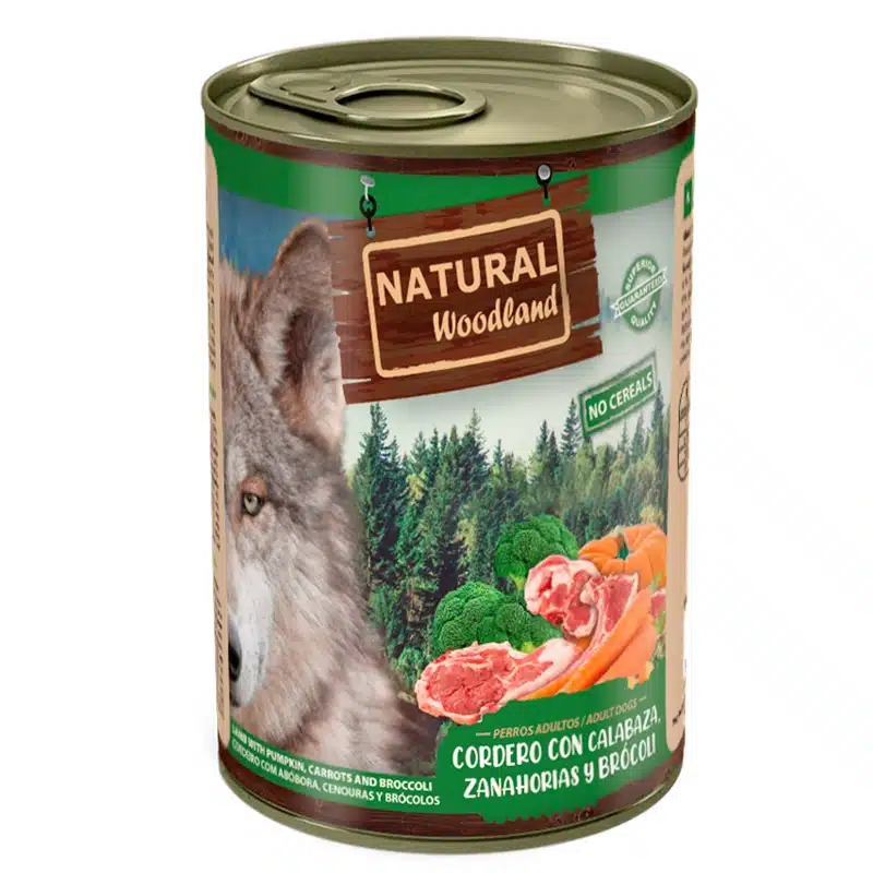 Natural Woodland Lata Cordero con Calabaza Zanahorias y Brocoli para Perros