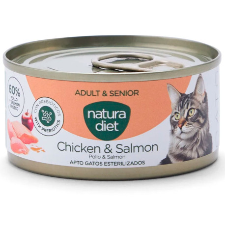 Natura Diet Cat Lata Salmón y Pollo para gatos