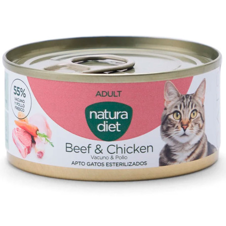 Natura Diet Cat Lata Vacuno y Pollo para gatos