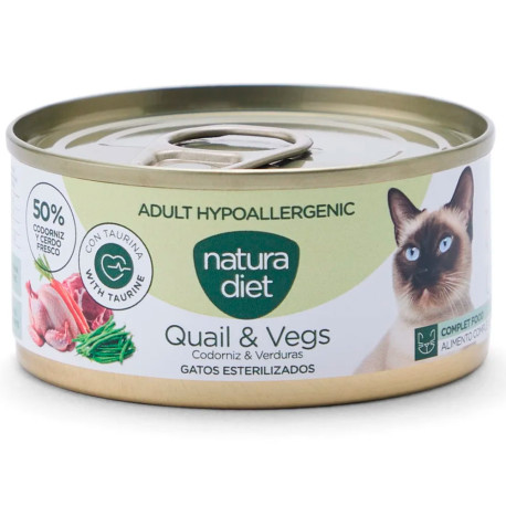 Natura Diet Cat Lata Codorniz y Verduras para gatos