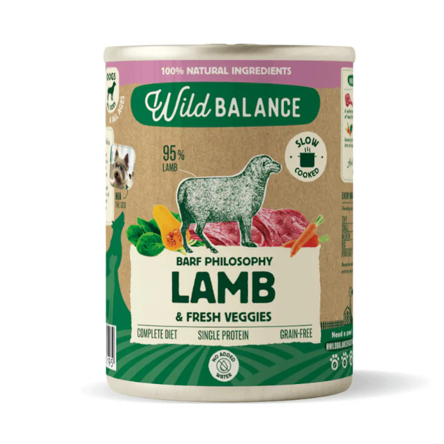 Wild Balance BARF Philosophy - Lata de Cordero con Verduras para Perros