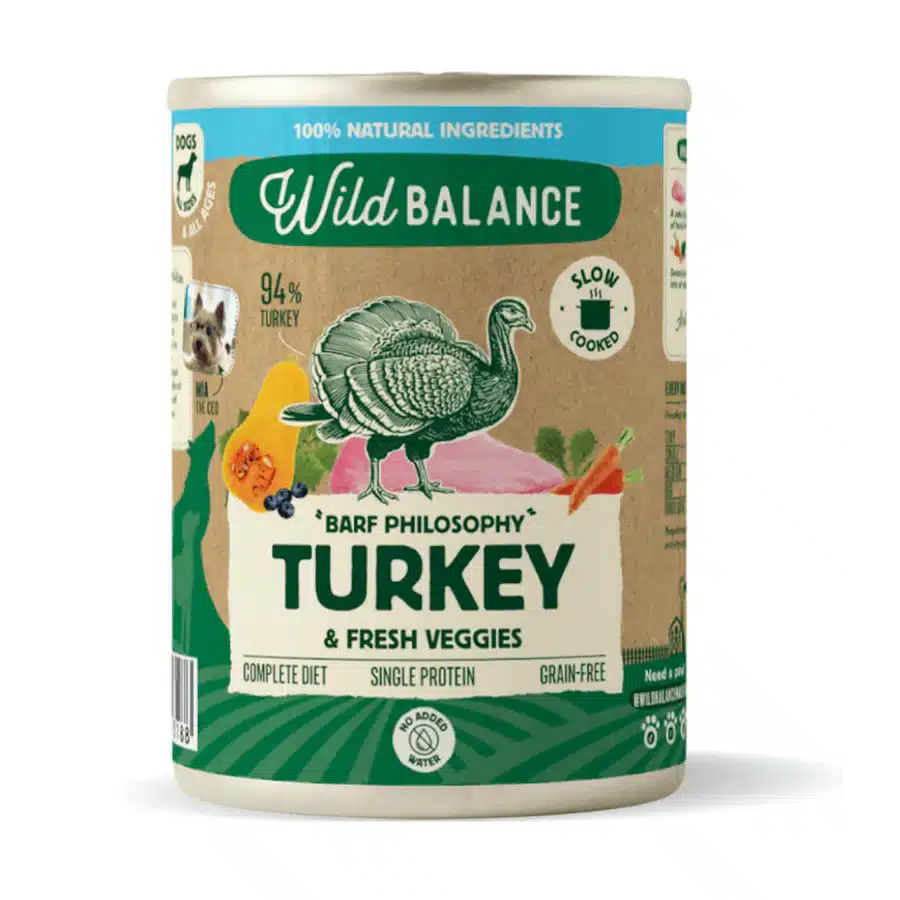 Wild Balance BARF Philosophy - Lata de Pavo con Verduras para Perros