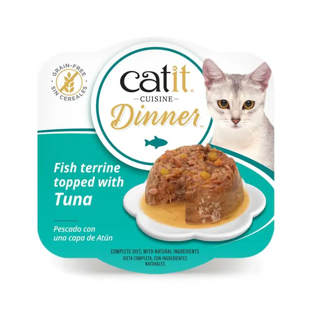 Catit Cuisine Dinner Lata de Atún con Topping de Zanahoria para gatos