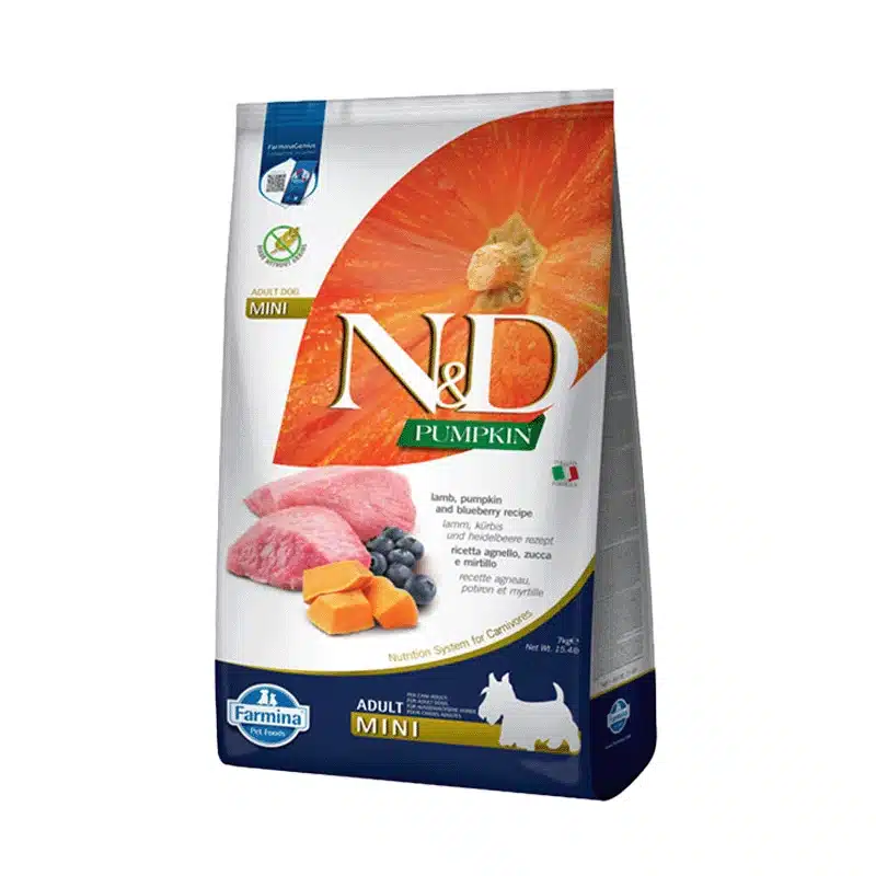 Pienso Farmina ND Cordero, Calabaza y Arándanos para Perros Mini