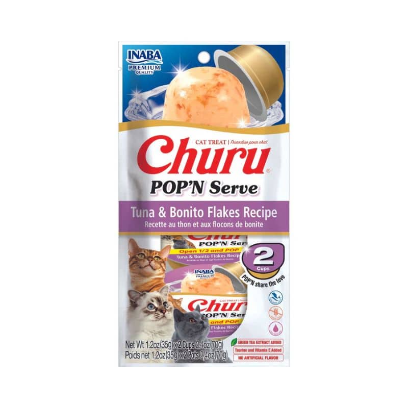 Churu Pop’ N Serve Snack en Gelatina para Gato - Atún & Copos de Bonito