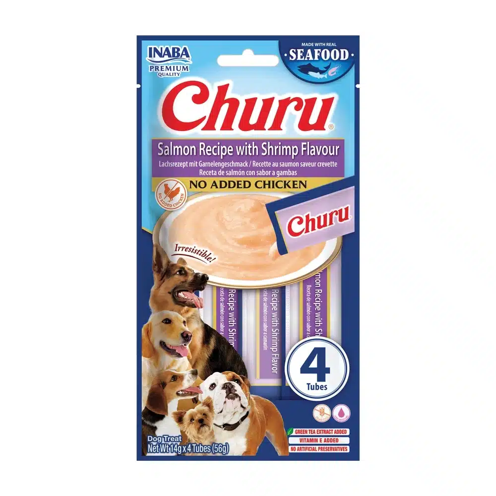 Inaba Churu Salmón con Gambas para Perros