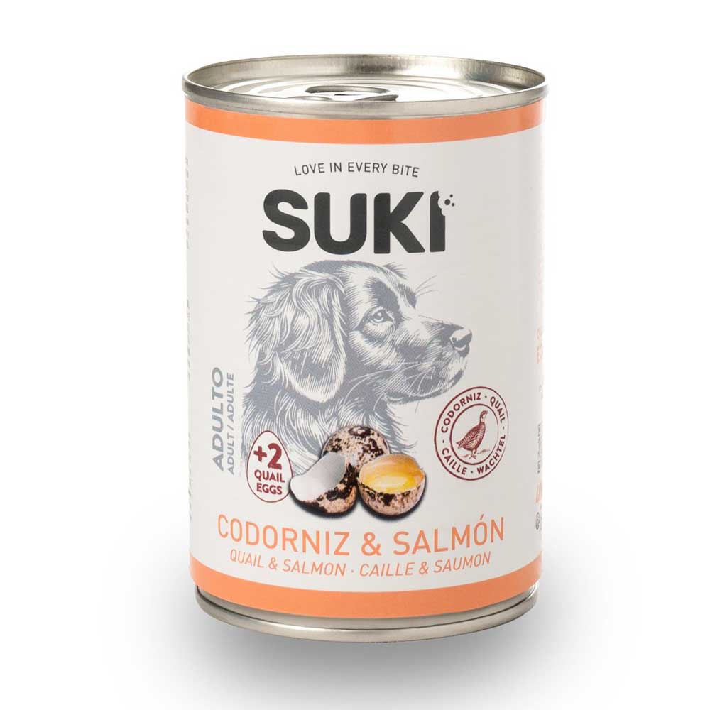 Suki Lata de Codorniz con Salmón para Perros
